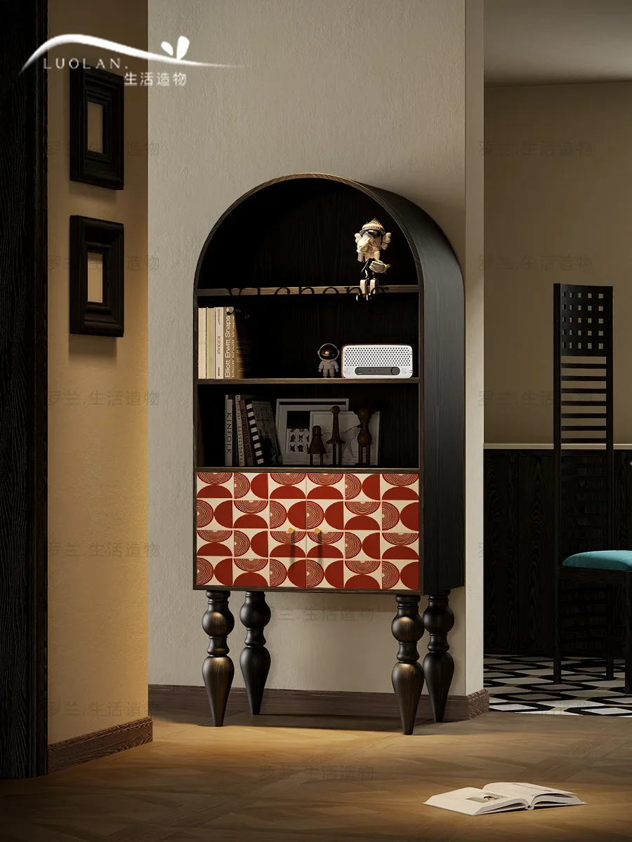 Art Bookcase Solid Wood Living Room Storage Chest of Drawers Bedroom Bedside Ornament Clothes Closet