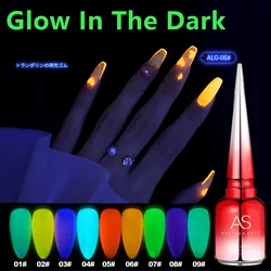 AS Green Fluorescent Glow in Dark Gel Nail Polish Neon UV LED Nails Gel Soak Off Gel Varnish Luminous Nail Art Gel
