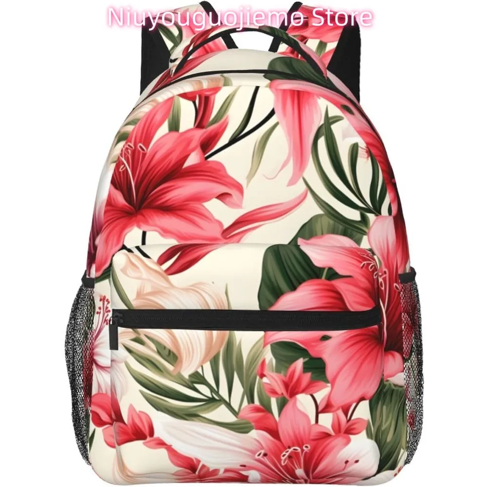 

Cute Hundred Flowers Flower Lightweight Laptop Backpack Lightweight Multipurpose Travel Casual Daypack Unisex College Backapcks