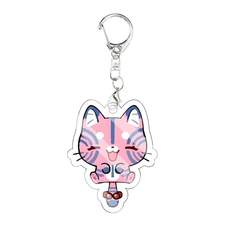 Animals Demon Slayer Acrylic Keychain Cat Fox Animal Chibi Mitsuri Kanroji Giyuu Tomioka Backpack Ornament Keyring Decor Gift view 5