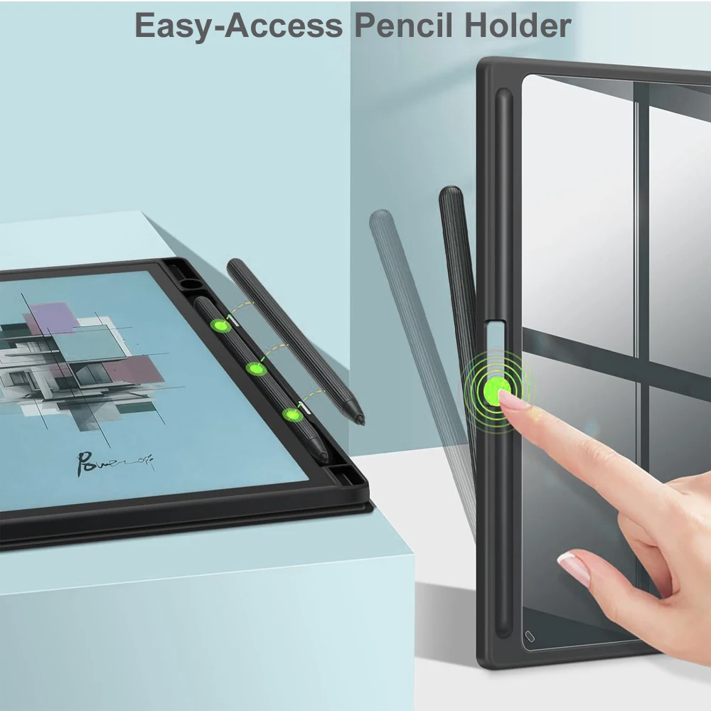 حافظة لجهاز Onyx Boox Note Air 4/3/C 10.3 بوصة EPaper Tablet، غطاء شفاف نحيف هجين مع غطاء خلفي ووظيفة الاستيقاظ التلقائي للنوم