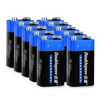 Doublepow 1-10pcs Disposable 9V 6F22 Battery 9V6F22 Square Cell Multimeter Alarm Microphone Carbon 9Volt Dry Batteries