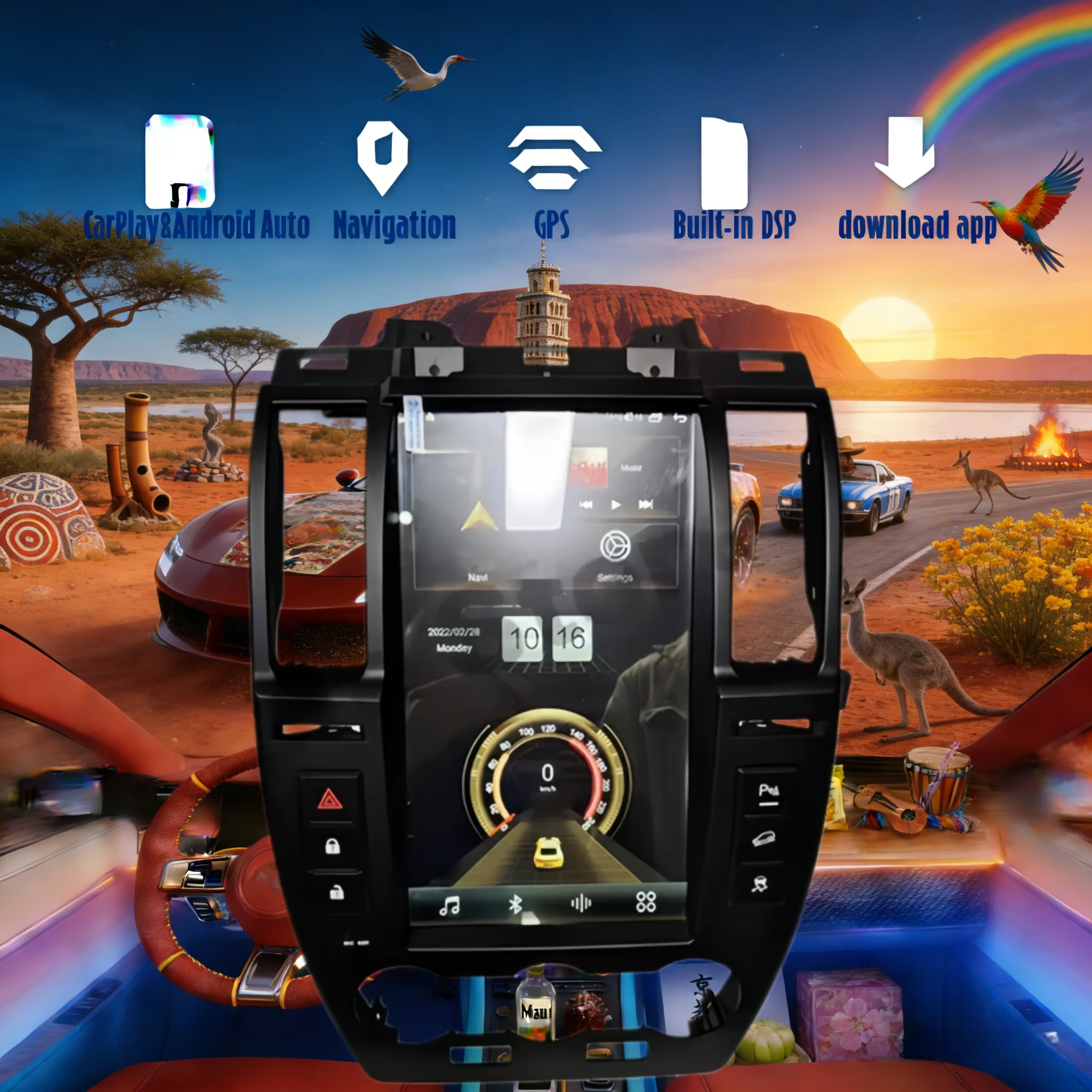 

13.6-дюймовый автомобильный мультимедийный проигрыватель X на Android 14 с CarPlay для Land Rover Freelander 2 (2005-2015), GPS-навигация, головное устройство