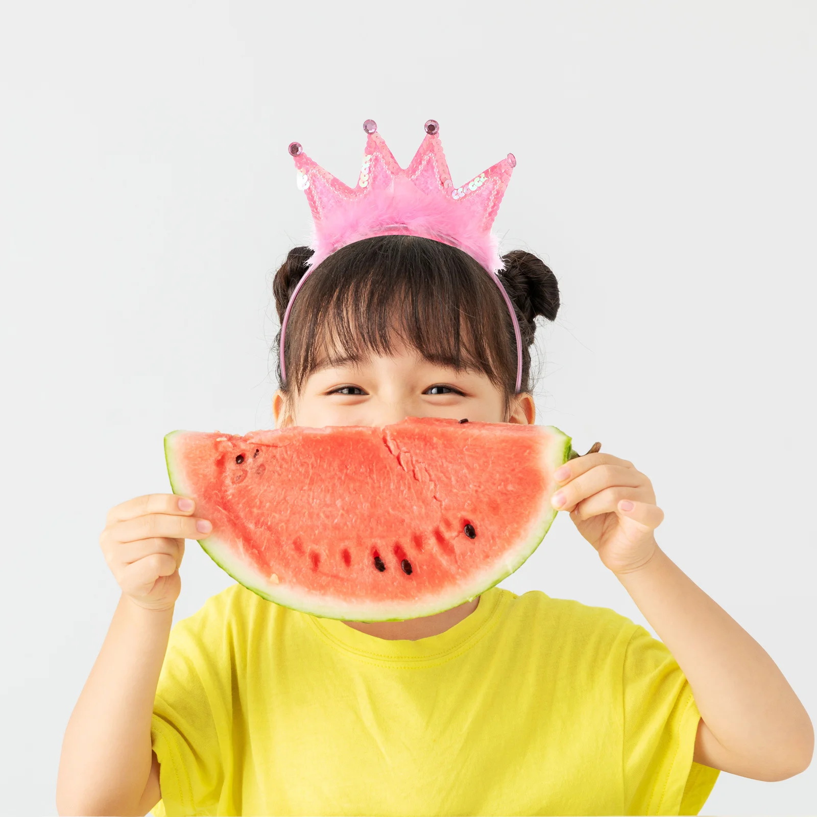 1세트 공주 왕관 머리띠와 마법봉 세트 반짝이 티아라 소녀 생일 파티 의상 액세서리 왕관 머리띠