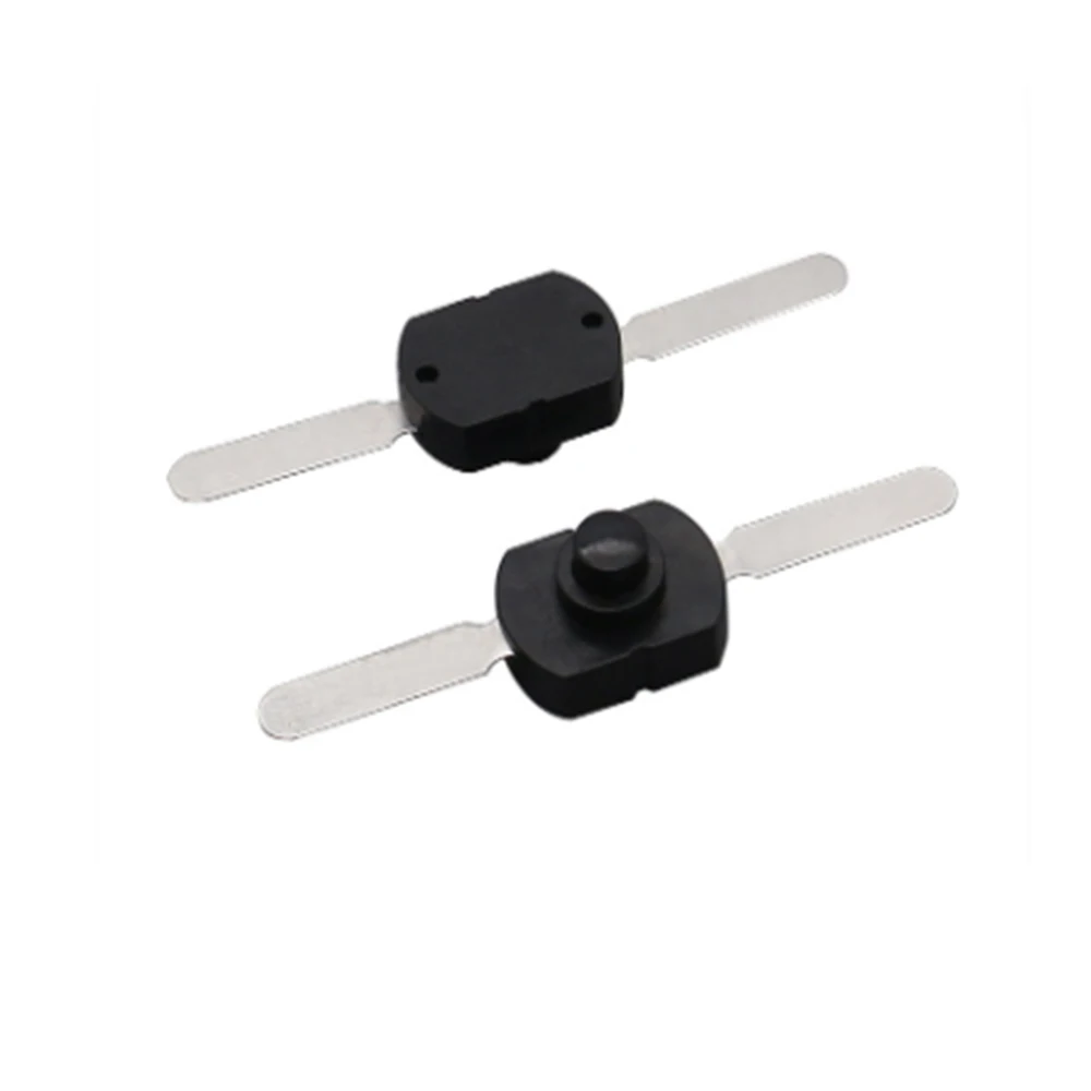 10PCS 1712-CC ON OFF Black Flashlight Control Switch 2 pins Table Light Longer Feet Parallel Central Button 17*12mm