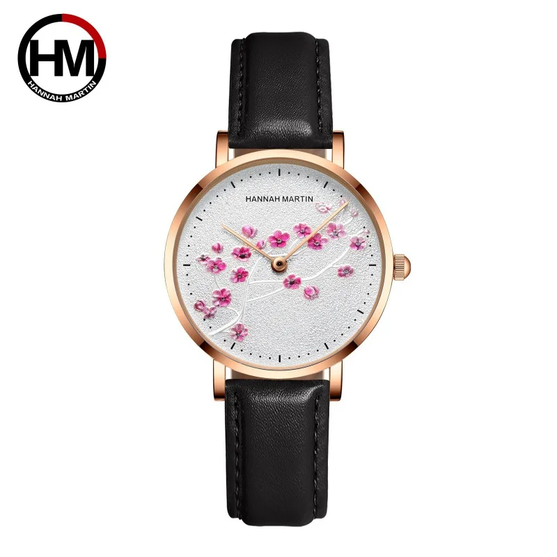 Gratis Verzending Outslets Japanse Beweging Vrouwen Quartz Horloge Chinese Stijl Bloem Elegant Trendy Dames Horloge