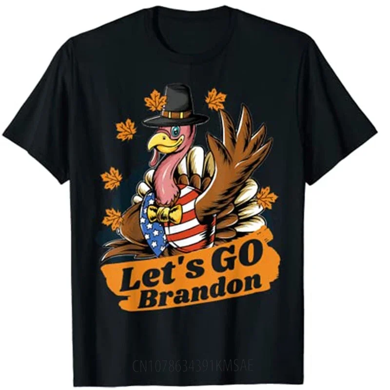 Thanksgiving Turkey Funny Lets Go Brandon Joe Biden T-Shirt  Best Seller