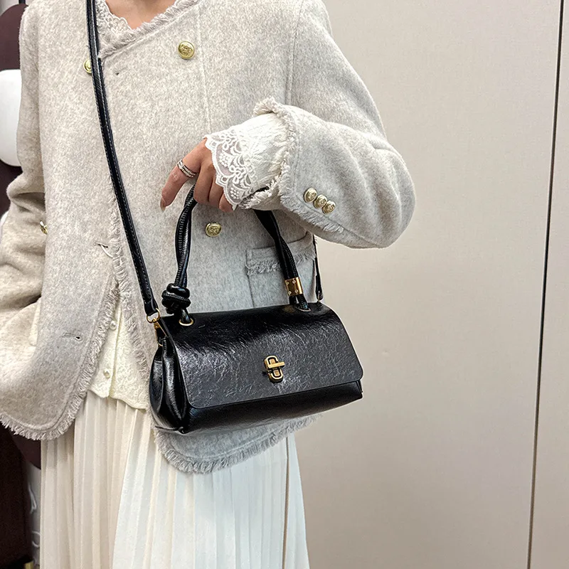 2025년 신상 빈티지 여성용 숄더백, 천연 가죽 멀티웨이 크로스바디 백, 레트로 시크 대용량 토트백 업무용