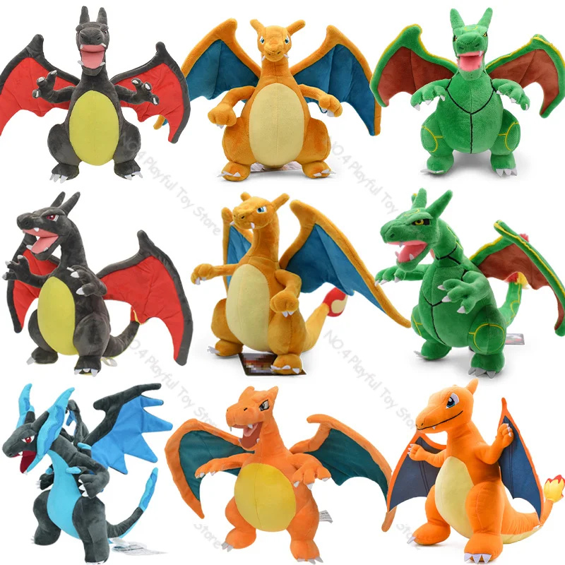 Pokemon Plush Charizard Rayquaza Fuse Charizard Yellow Orange Black Charizard Mega Charizard X Doll Soft Stuffed Toys Gift