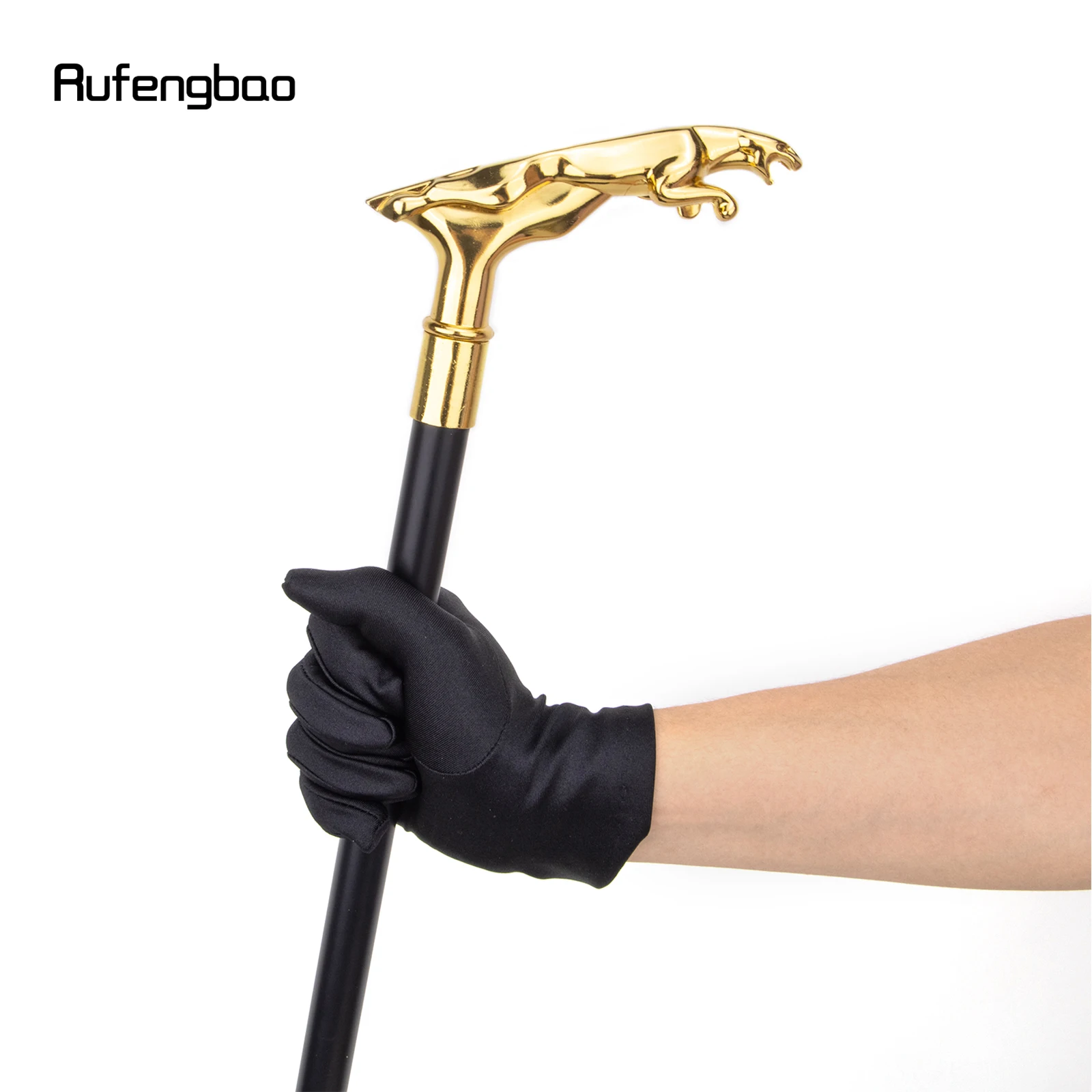 Bastone da passeggio alla moda con manico leopardato di lusso dorato per bastone da passeggio decorativo per feste Elegante bastone da passeggio con