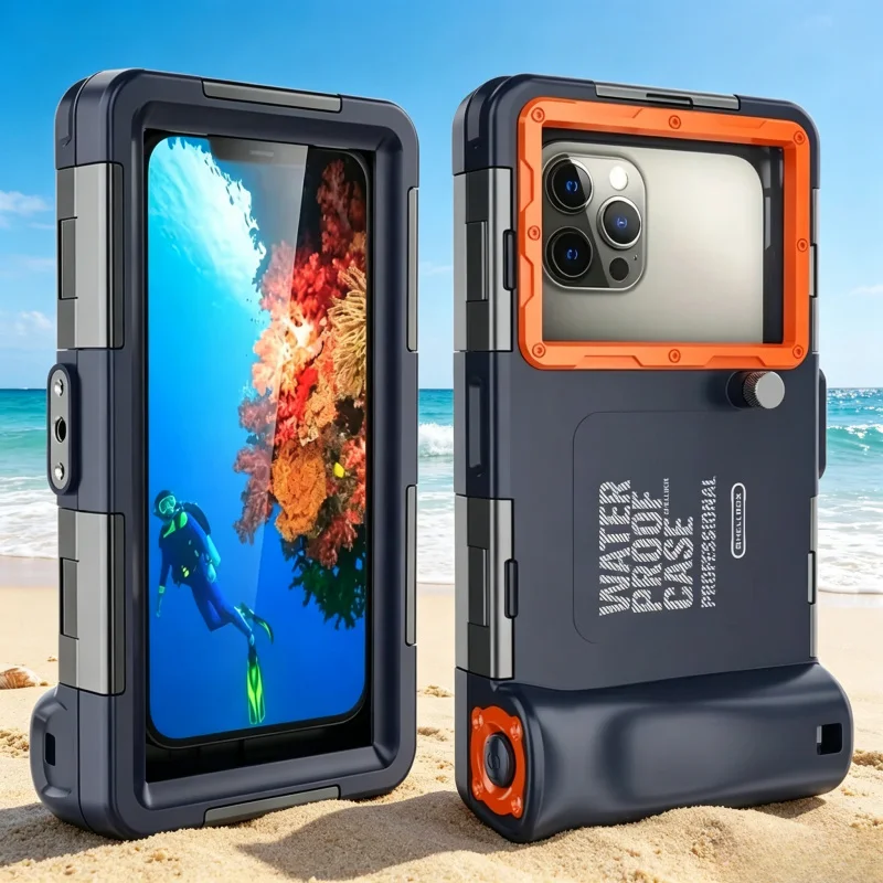 Universal Waterproof Phone Case, 15m/50ft Diving Swimming Pouch, with Lanyard for iPhone Samsung 6.8" Smartphone
