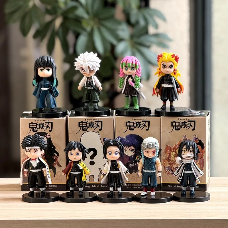 Ghost Blade Blind Box Charcoal Cures Lang Your Bean My wife loves column honey glass cartoon doll ornaments.