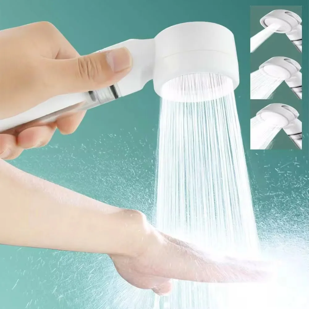 

New Massage Spa Pressurized Shower Head Portable 3 Modes High Pressure Filter Spray Nozzle Rainfall Shower Bathroom Accessories