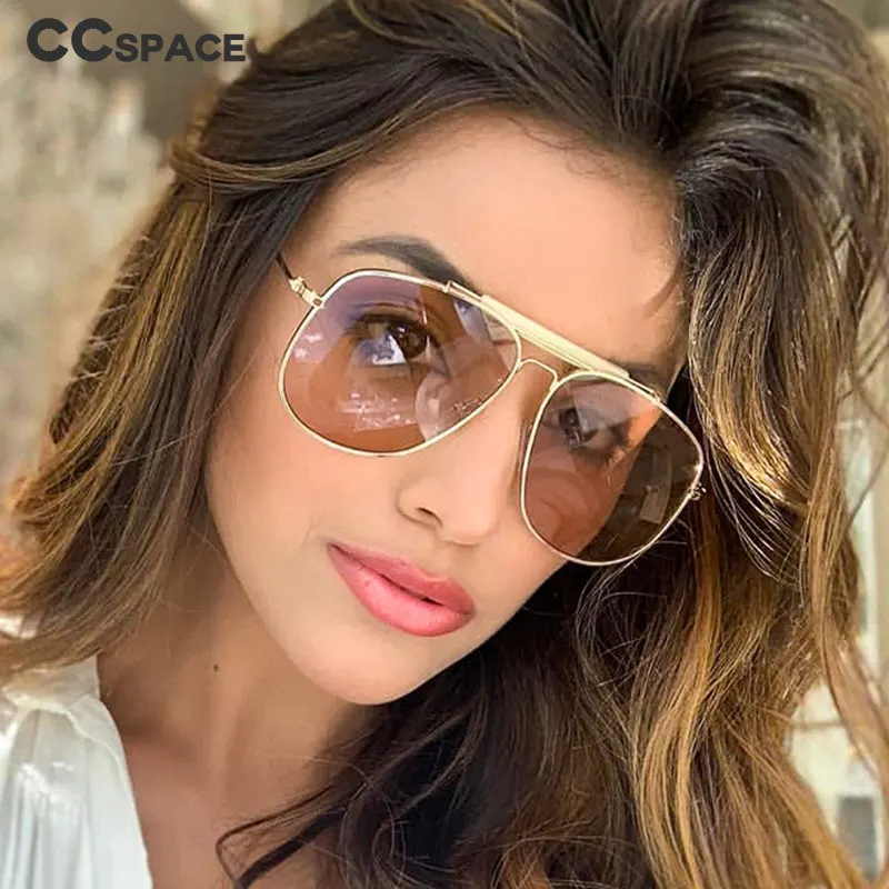 45811 Retro Oversized Metal Sunglasses Ladies Men Pilot Sunglasses Trend Designer Glasses UV400 2024 New