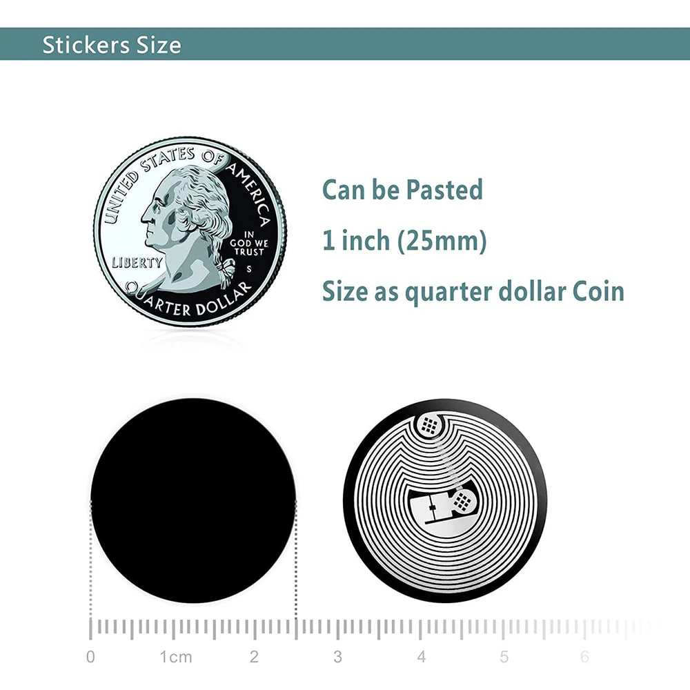 NFCタグ NTAG215 ステッカー NFCチップ ブラック プログラム可能なNFCタグ すべてのNFC対応スマートフォンとデバイスに対応