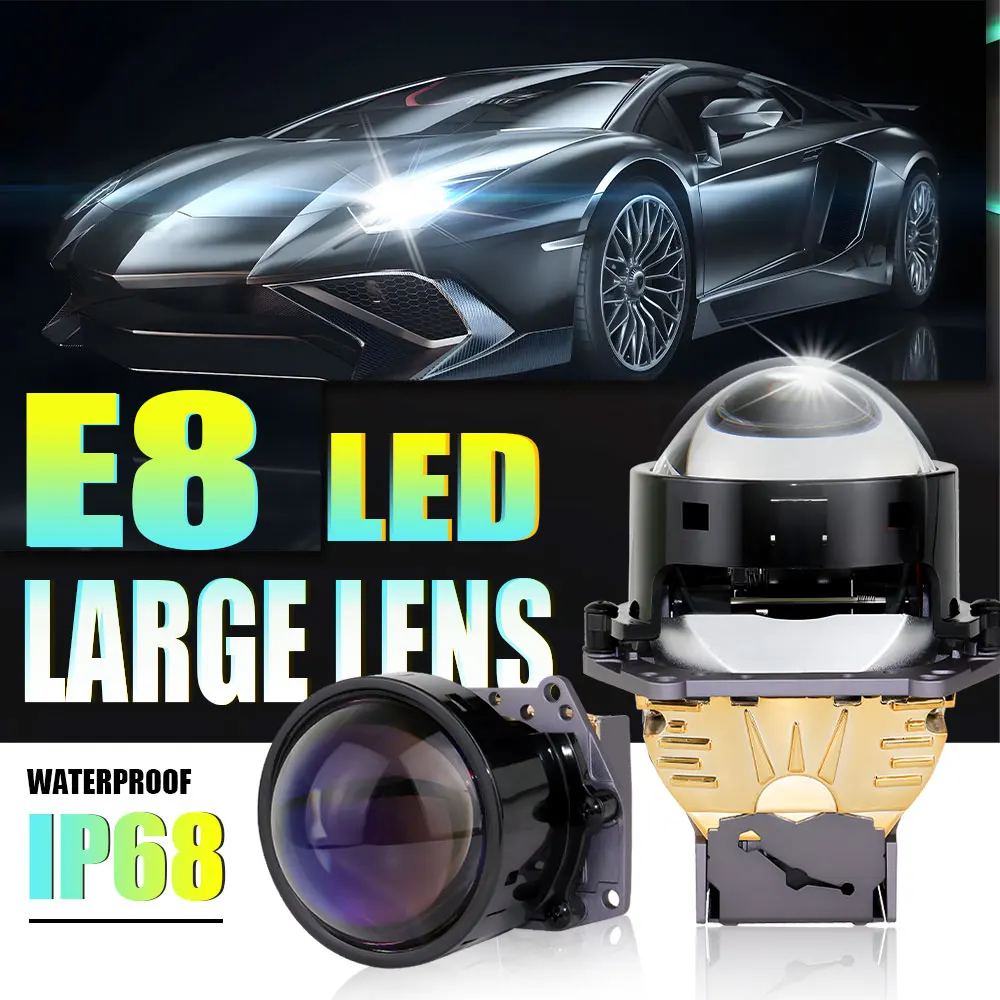 3 Inch Bi LED Projector Lenses For Headlight Hella 3R G5 Auto Lamp Retrofit Kits Hyperboloid Honeycomb Soccer Etching Lens 6000K