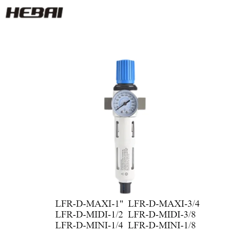 

HEBAI LFR-D-MINI-1/8 1/4 LFR-D-MIDI-3/8 1/2 LFR-D-MAXI-3/4 Regulator Air Source Processor Pressure Resistant 16kg Filter