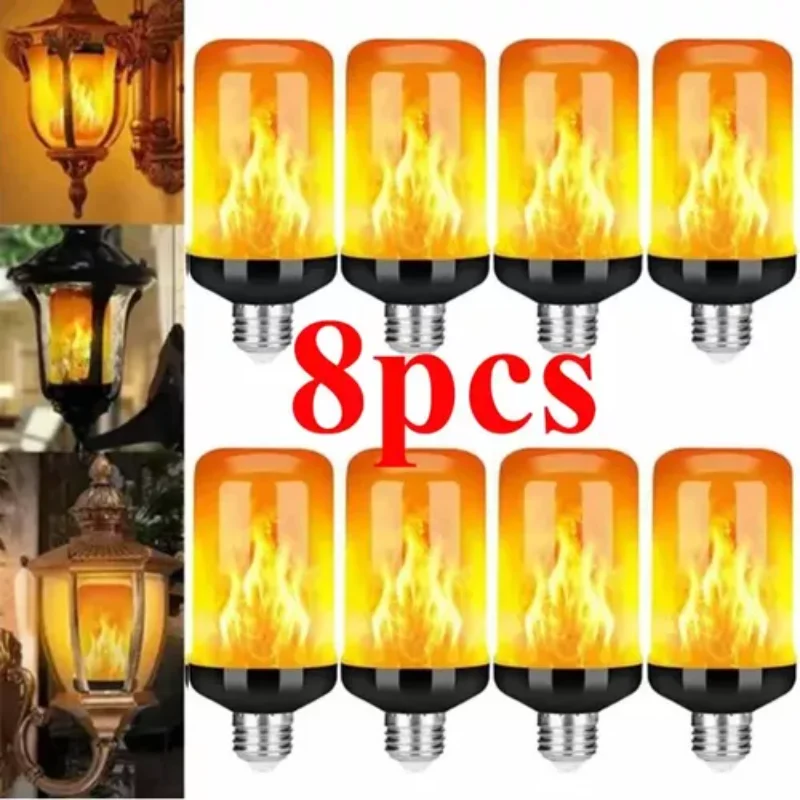 8pcs  lamp 4-color fire light bulb household spotlight lighting unit