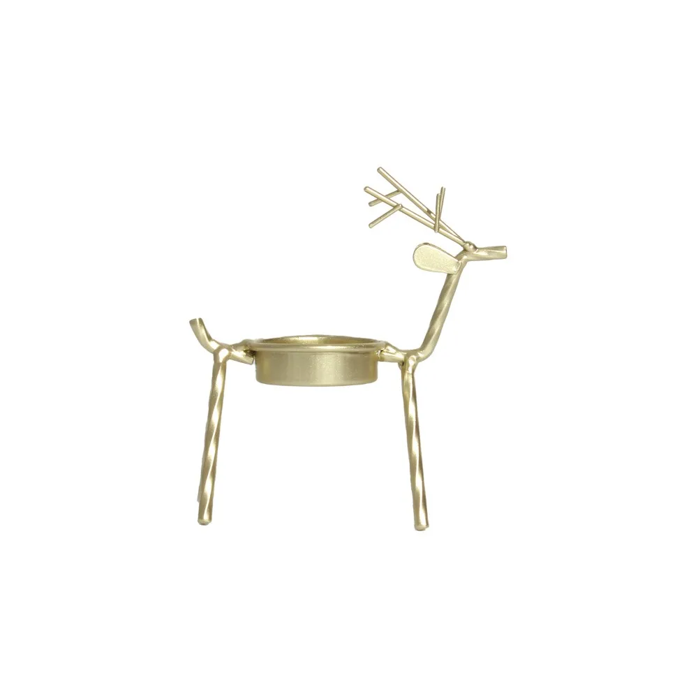 Standing Christmas Reindeer Tealight Holders Elegant Rust-Proof Tea Light Candle Holders Stable Iron Metal Candlestick Festivel