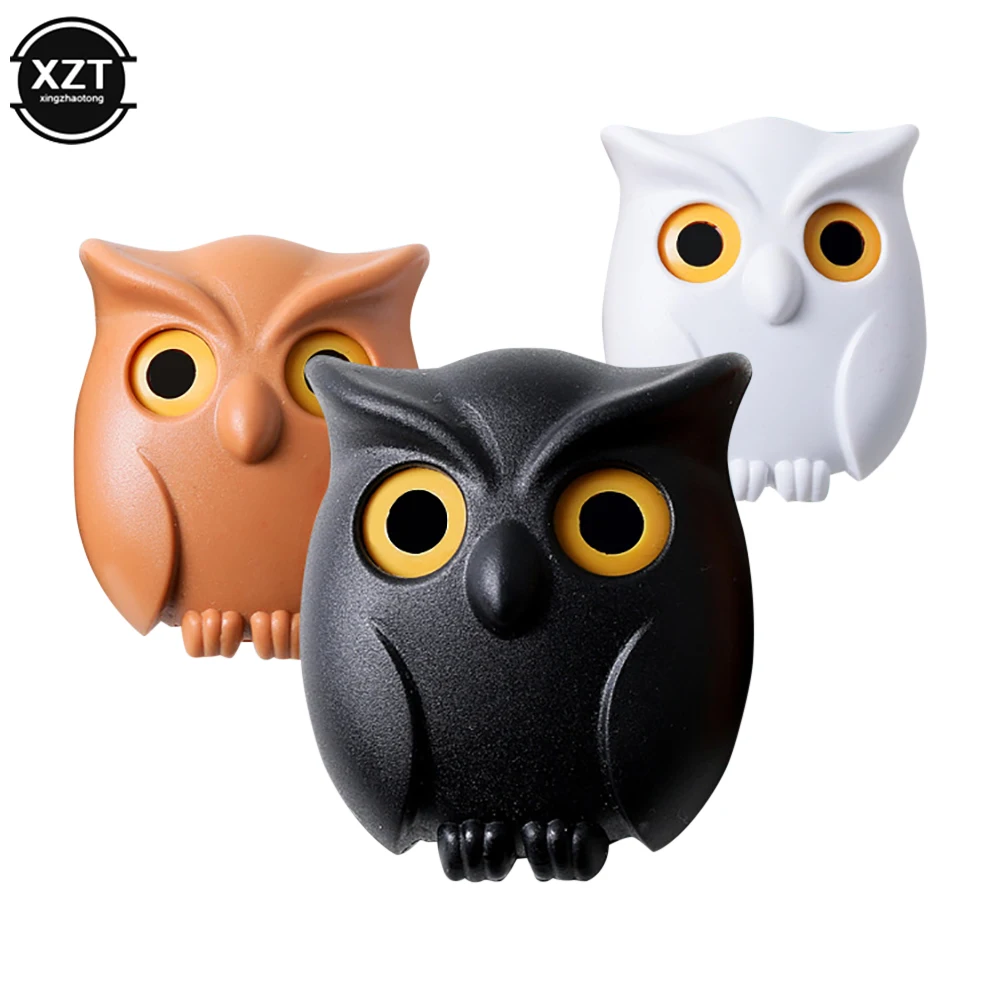 Magnetic Owl Key Holders Self Adhesive Magnets Hold Keychain Key Hanger Hooks Will Open Eyes Home Wall Decorative Hooks