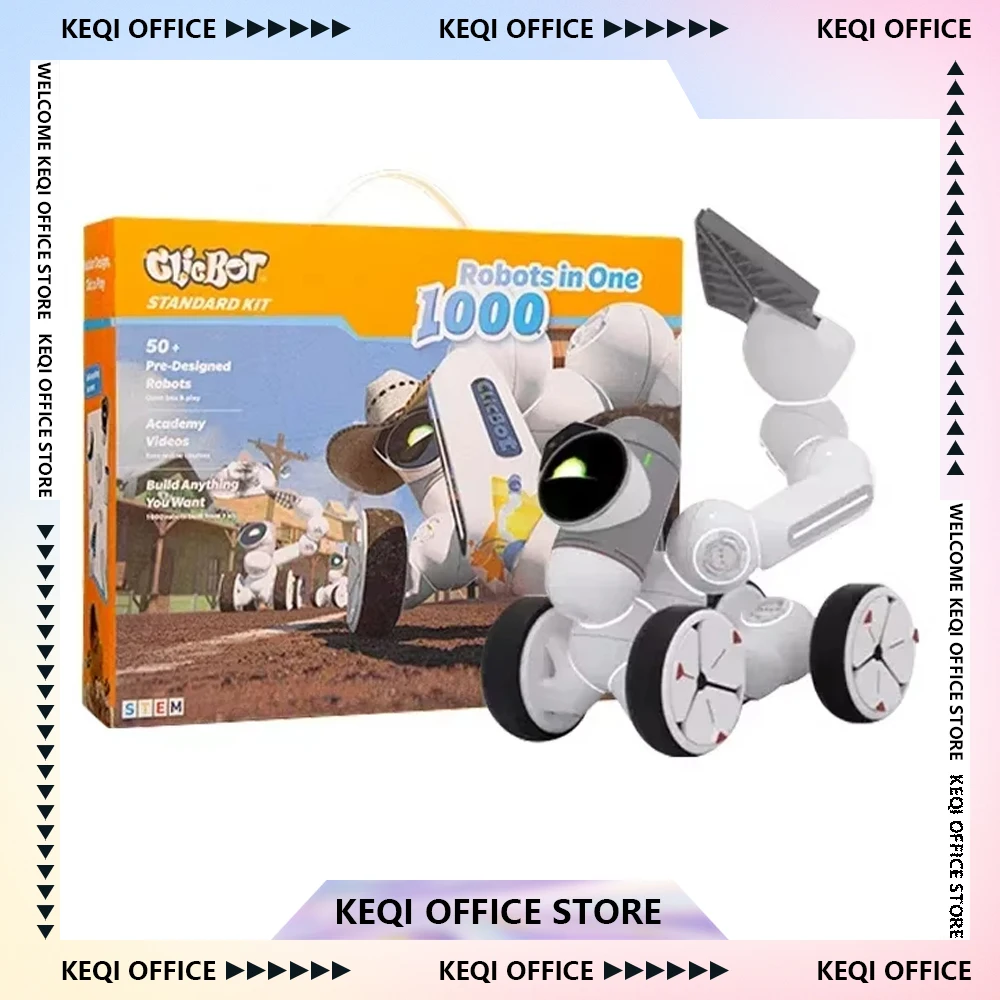 New ClicBot Intelligent Robot Electronic Pet Robot Desktop Kid Puzzle Toy AI Program Modular Splicing Accompany Christmas Gifts