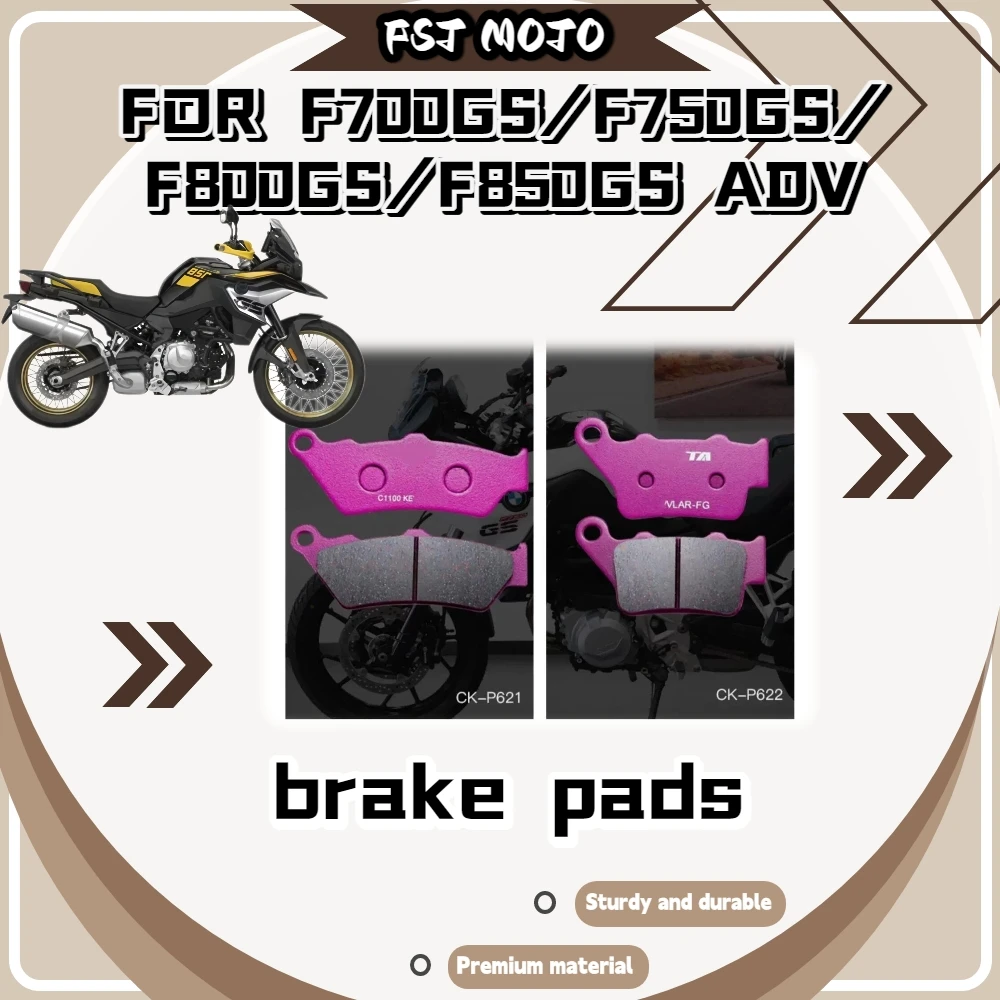 For F700GS/F750GS/F800GS/F850GS ADV Motorcycle Ceramic Brake Pads 650°C Ablation Grooves Reduce Off-Road Thermal Fade