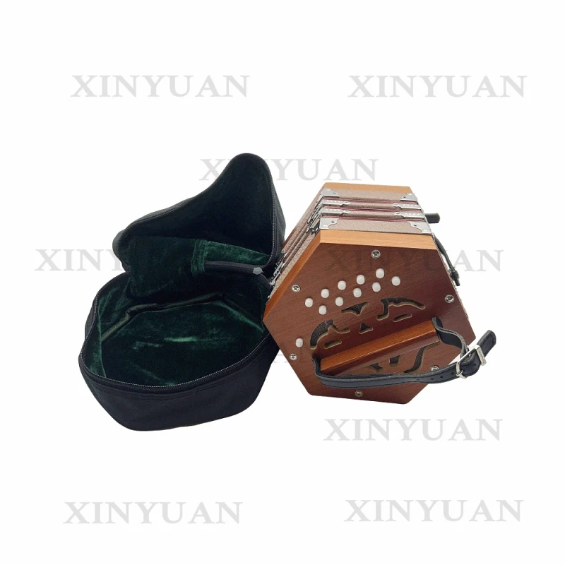 20-Button Diatonic Concertina, Wood Veneer G/C Tuning JBC20 High Quality Professional Acordeon Instrument