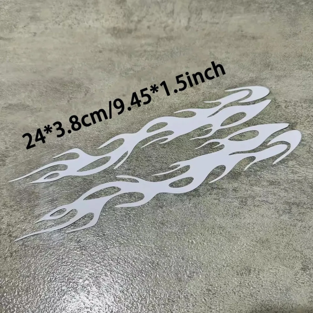2 pieces of reflective flame stickers - vehicle supplies - bright and colorful suitable for motorcycles and cars - PVC material