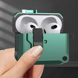 Etui z przełącznikiem katapulty do słuchawek Airpods 4 Gen TPU PC Pokrowiec ochronny do słuchawek Apple AirPods Pro 2 Gen Akcesoria z haczykami