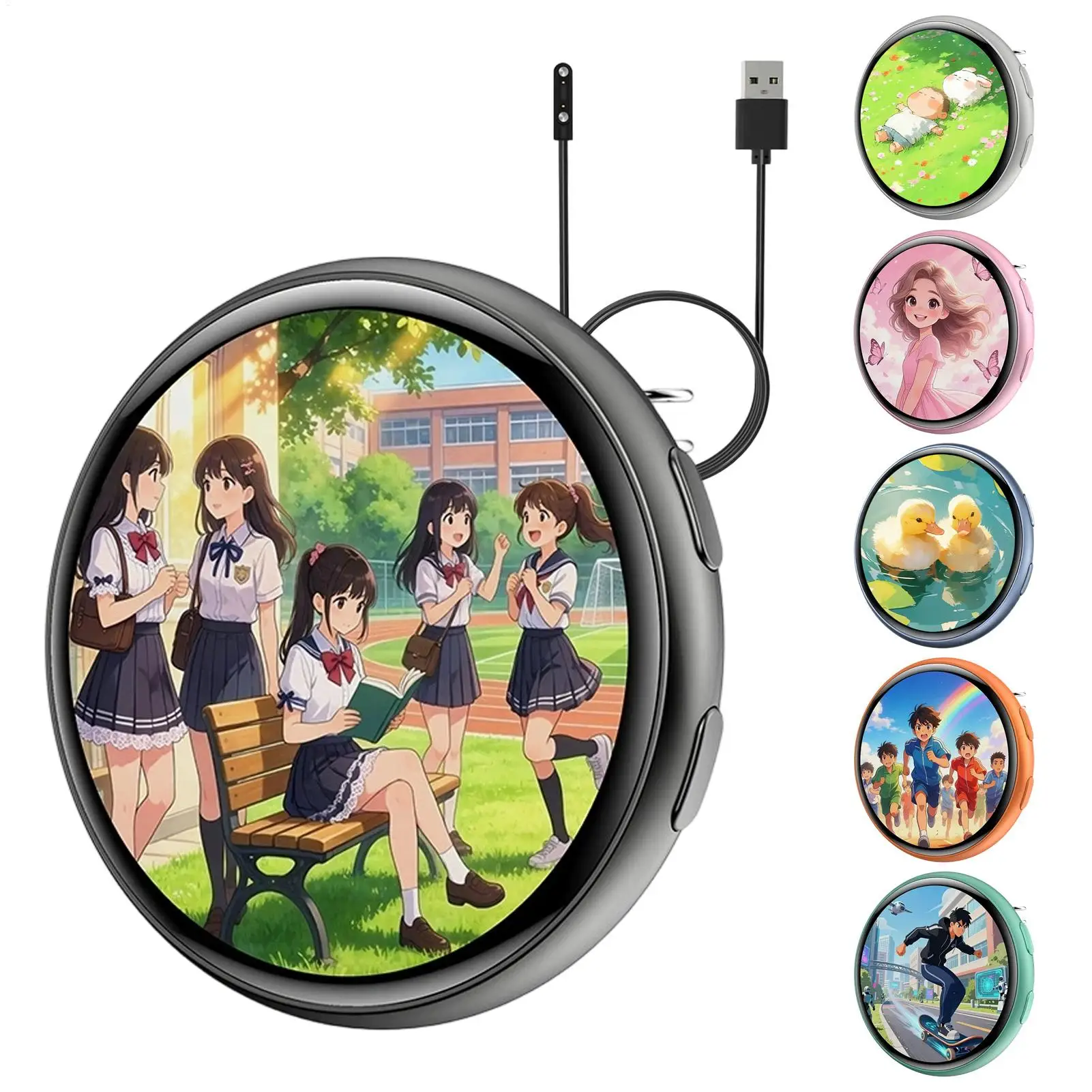 Digital Badge Smart Wearable Electronic Touchscreen Anime Toys Wireless Pin Badge for Fans Backpacks Hoodies Hats Bags Cosplay
