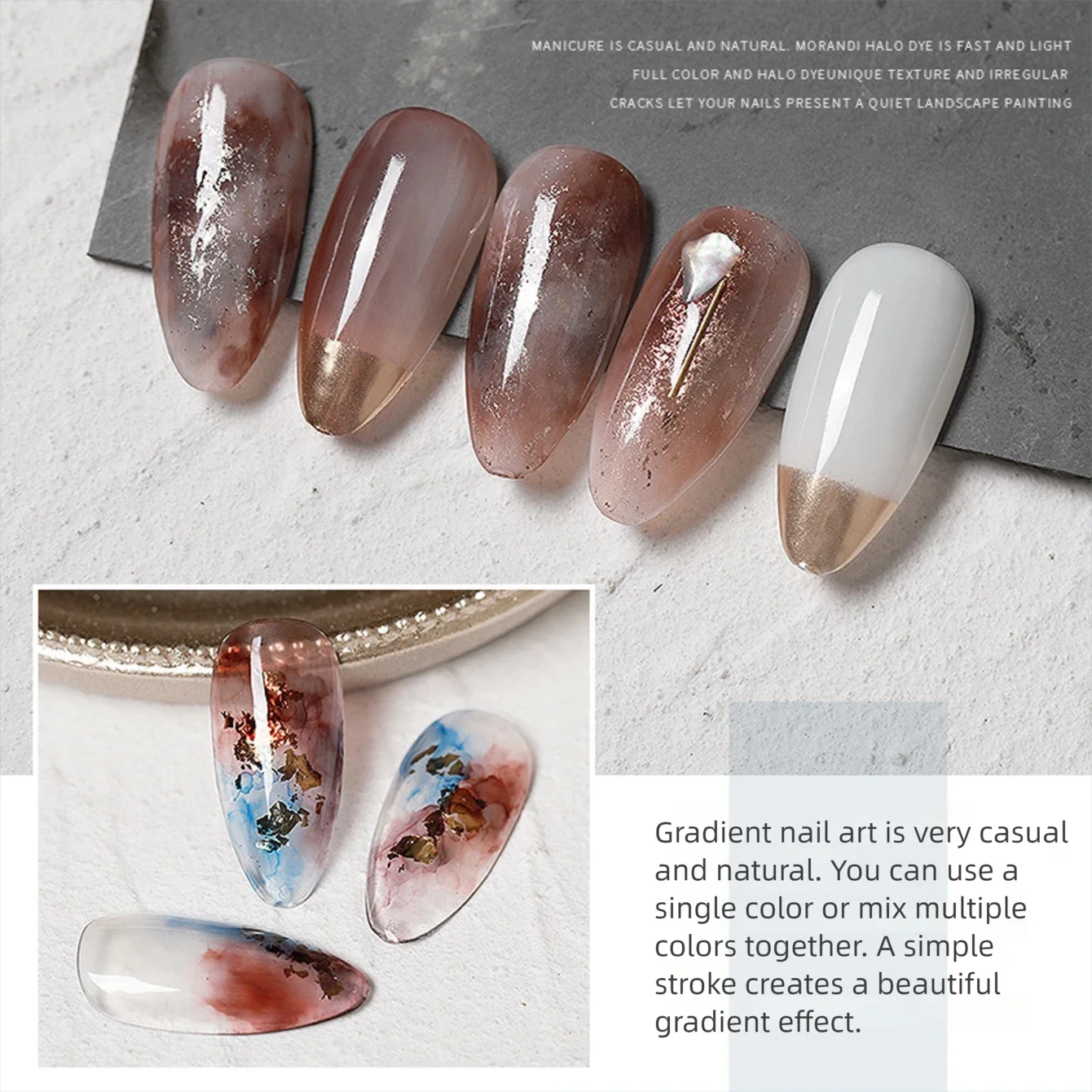 MAINEL 10ML 2026 New Morandi 12-Color Gradient Smudge Nail Polish Gel – Colorful Ink Blending for Manicure Design