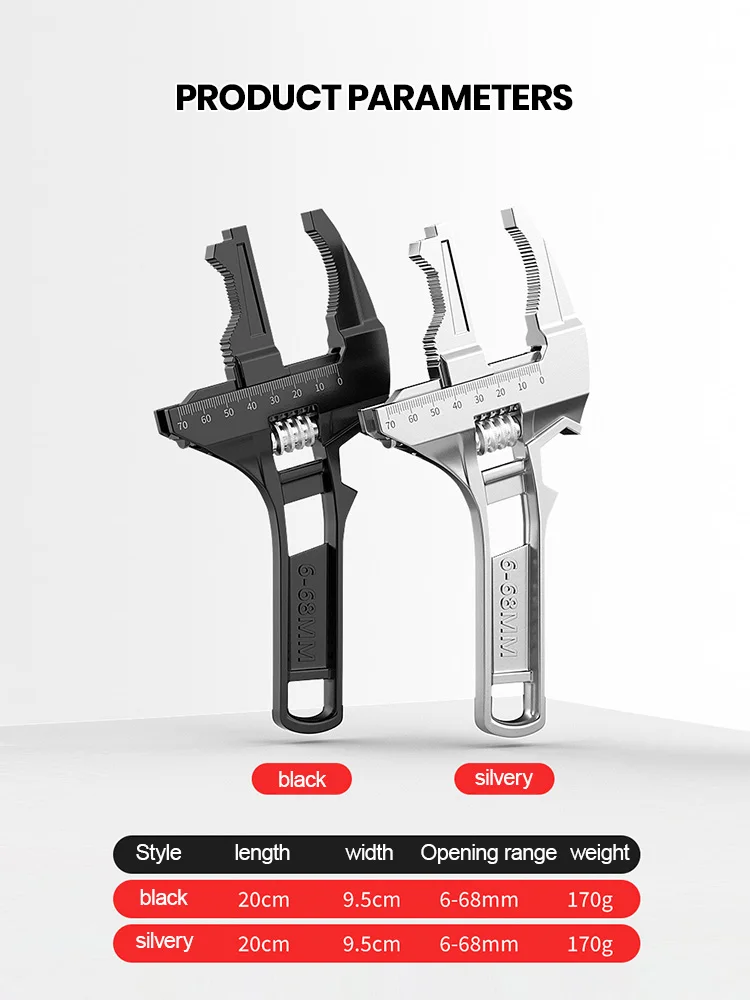 Imagem -05 - Multifuncional Chave Pia Ajustável Punho Curto Open End Torneira do Banheiro Instalação de Encanamento Spanner Ferramentas Especiais