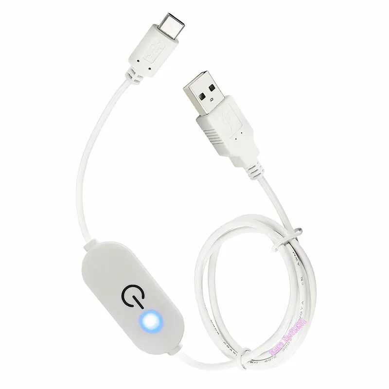 Taśma LED USB do Type-C Dotykowy ściemniacz Kabel zasilający Linia z niebieskim światłem Przełącznik sterujący listwą świetlną Typ USB C Przewód