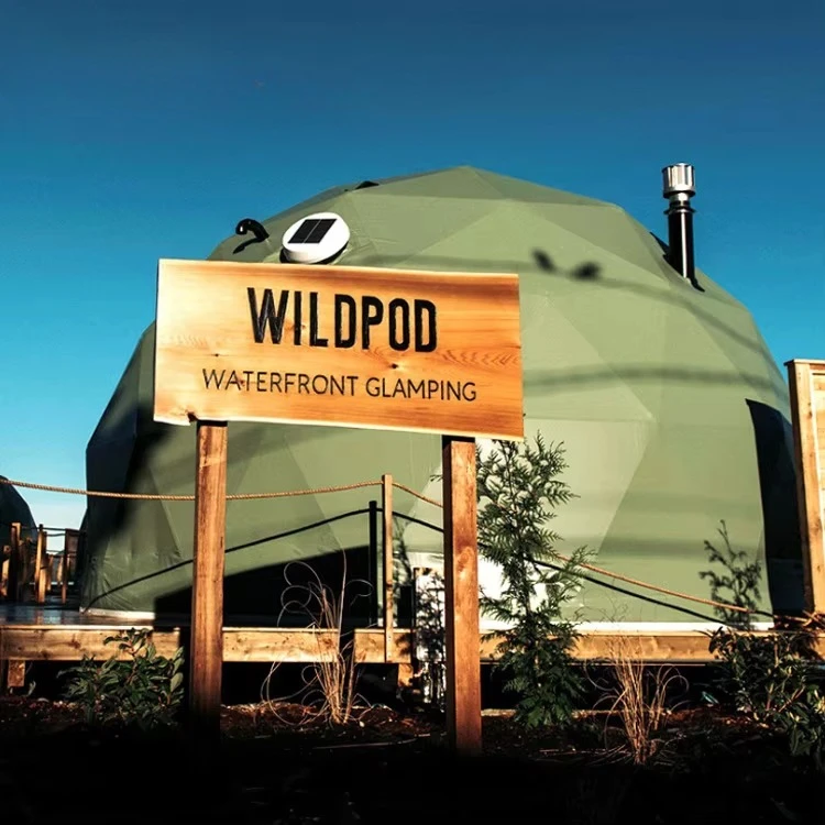 

3-12M PVC Green Party Trade Show Luxury Outdoor Camping Glamping Igloo Geodesic Dome Hotel Tent House with Bathroom