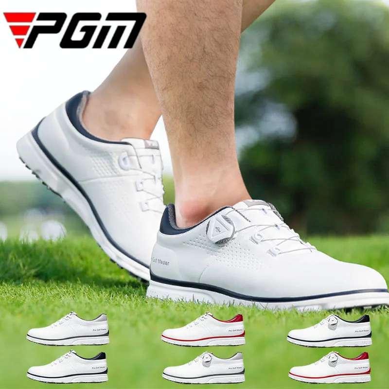 

PGM Men Golf Shoes Male Waterproof Non-skid Sneaker Soft Breathable Shoes Wearable Microfiber Golf Footwear Professional Trainer