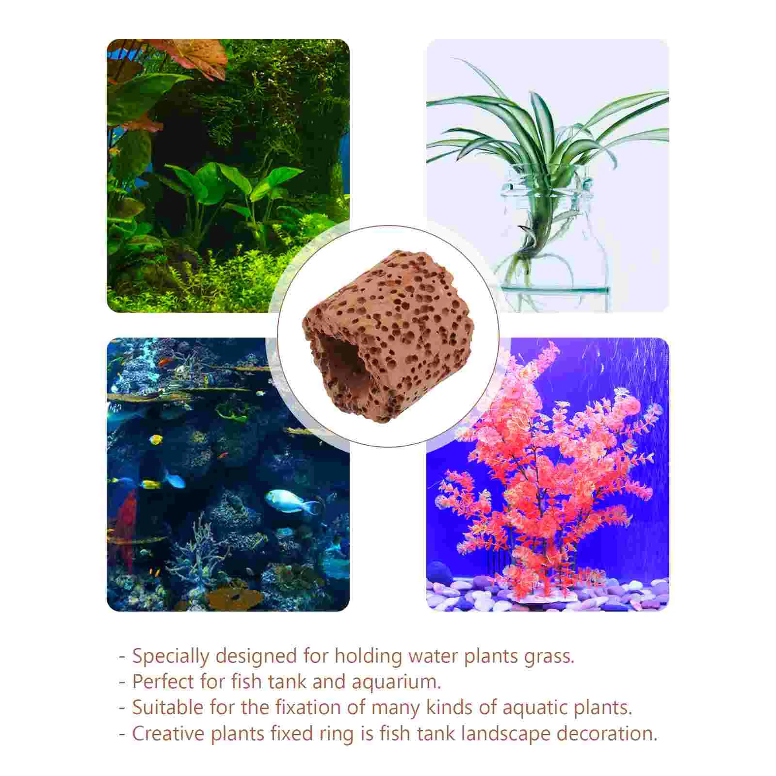 Plant Water Fixed Aquarium Ring Holder Fish Cup Tank Media For Pottery Plants Weights Pot Aquatic Filter Ceramic Pond Planter