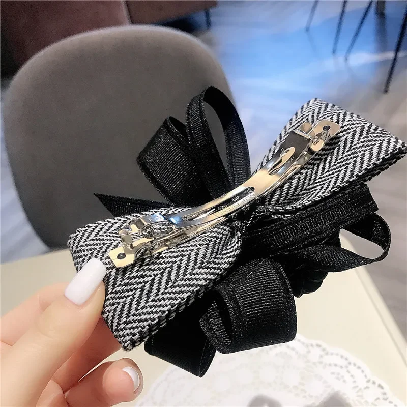 Fashion Sweet Hairpin Big Bow Camellia Spring Clip Top  Ponytail Women Hair Accessories for Girls Floral Bows s