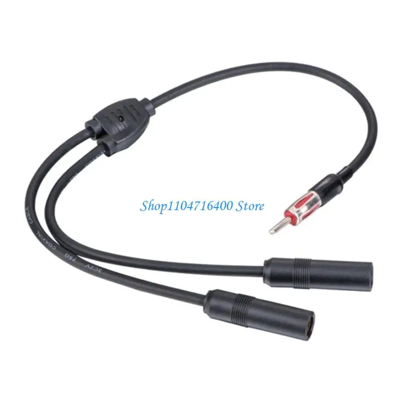 

y1gd 19in Y Adapter Connector Vehicle Accessory Auto Radio Stereo Antenna Extension Cable Car Radio Antenna Splitter Adapter