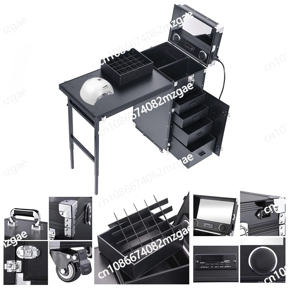 Portable Cosmetic Case Beauty Tattoo Embroidery High-end Trolley Cosmetic Case, Setting Professional Storage Case Nail Art