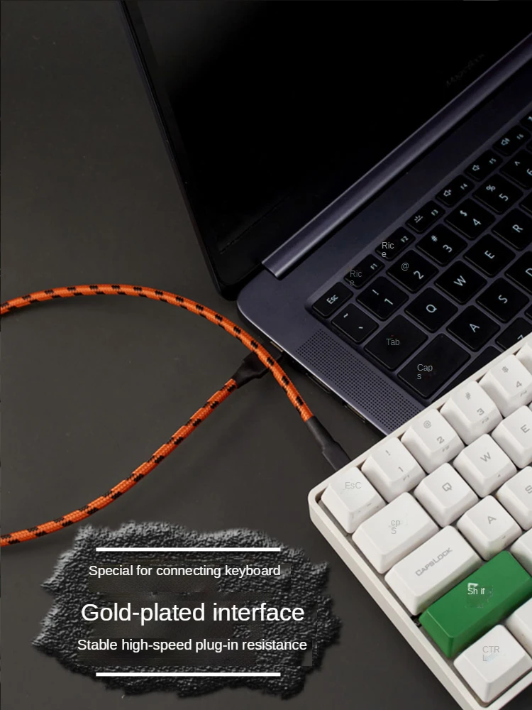 Câble de données USB vers type-c pour clavier mécanique personnalisé, tressé de haute qualité