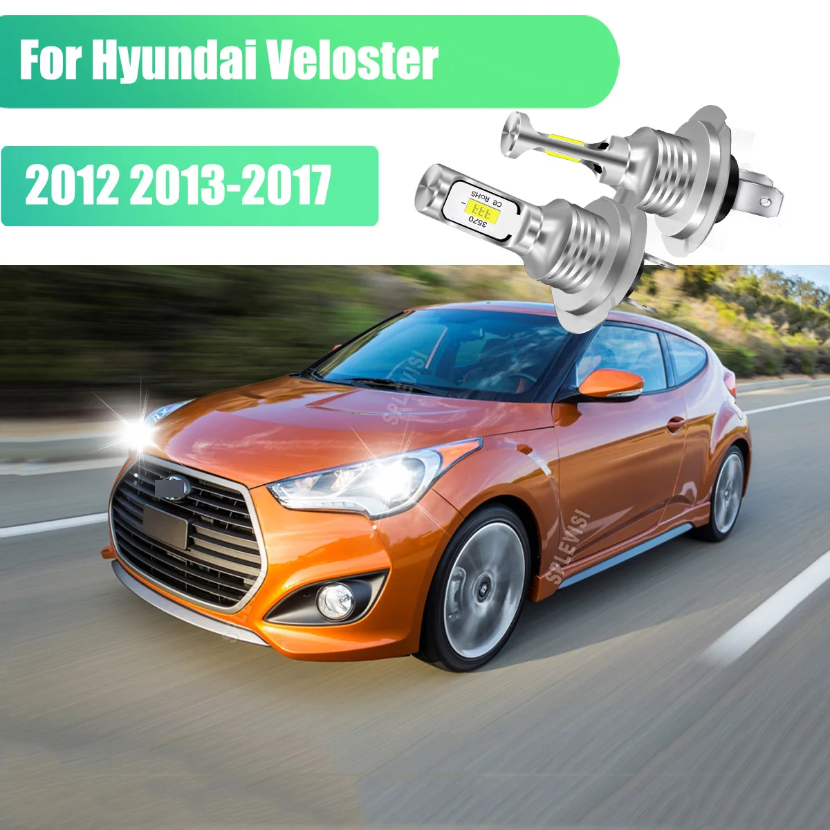 

H7 White Headlight LED Bulb 1:1 Mini Size Wireless Directly Replacement Perfect For Hyundai Veloster 2012 2013 2014 2015-2017