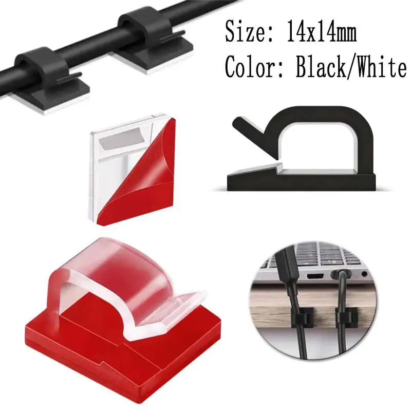 10-100PCS Cable Management Clip Guiding Line Wire Arrangement Protector Fixations Holder WINDER Car Cable Clamp Self-adhesive