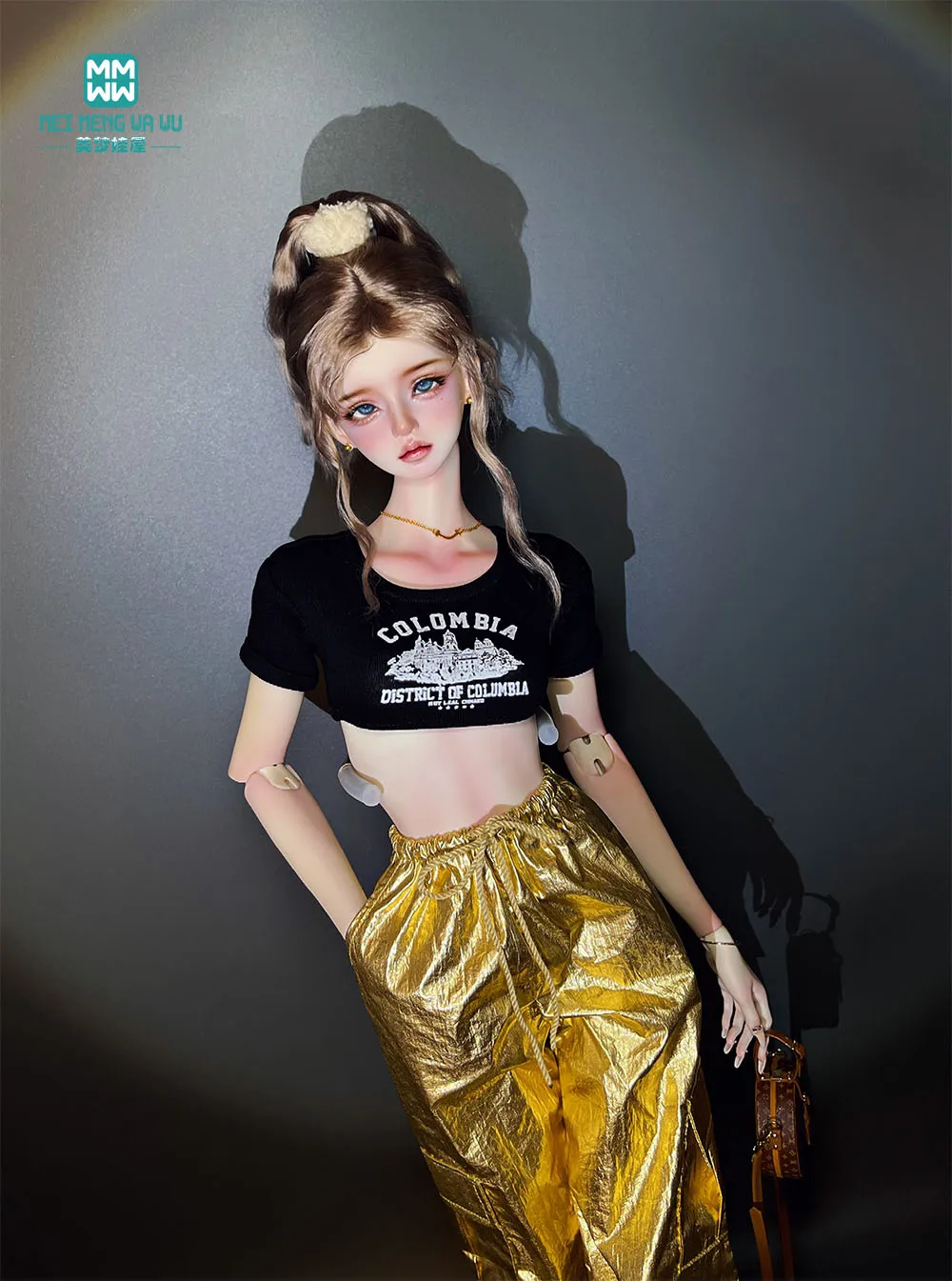 Passend für 43-60cm 1/3 1/4 SD DD BJD Puppenkleidung Modische Arbeitshose Kurzes T-Shirt Mädchen Geschenk – Detail 10