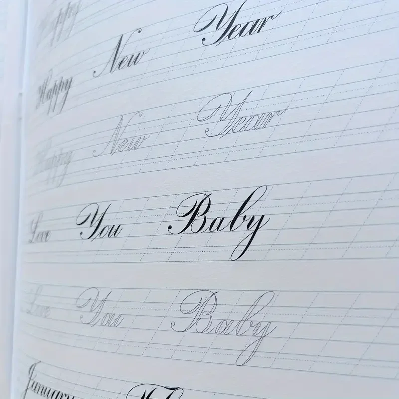 A4-Größe Englisches Handschrift-Übungsbuch - Lernspielzeug für Kalligrafie und Typografie-Fähigkeiten, Übungsbuch – Detail 5