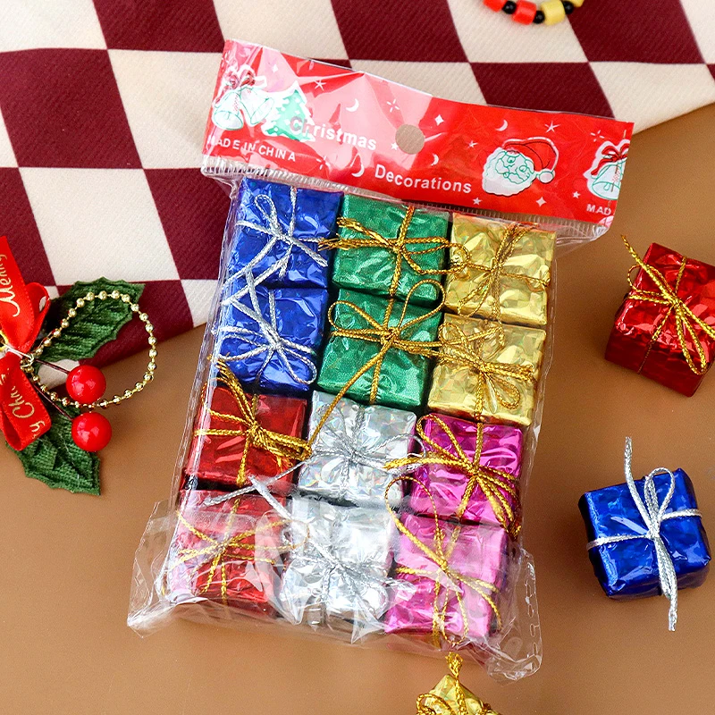 60/120 Stück Mini-Geschenkbox Weihnachtskugeln Ornamente für Weihnachtsbaum Anhänger Navidad Party Deko Ornamente Großhandel – Detail 9