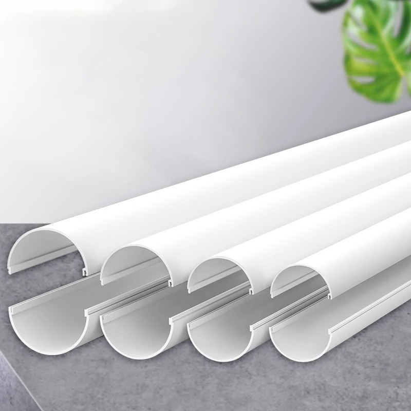 0.5 Meter PVC Two-Piece Buckle Groove Wire Pipe Protective Sleeve Durable Cable Cover Tube for Wire Management Diameter 25-125mm