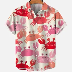 Herren Sommer Designer Farbe Cartoon Muster lässig soziale übergroße Hawaii Ärmel Kurzhemd Blumen Wikinger Luxus kleidung