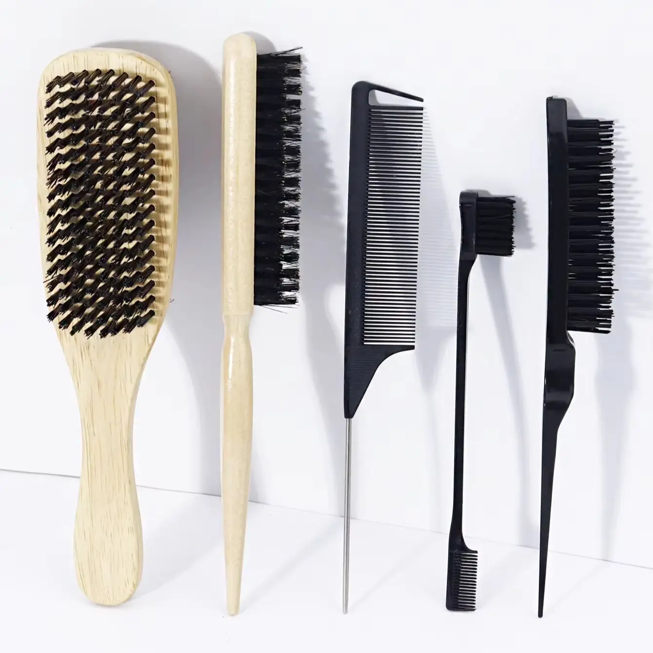 

Набор из 5 расчесок для укладки волос в салоне и щетки для волос, подходит для укладки бороды и волос. Специально для париков из натуральных волос.