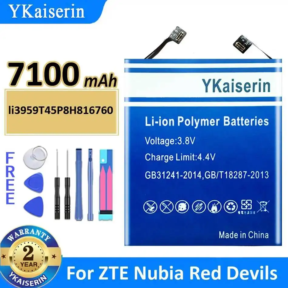 

Reliable Power Supply High-Capacity Li3959t45p8h816760 Mobile Phone Battery For Zte Nubia Red Devils 7100Mah