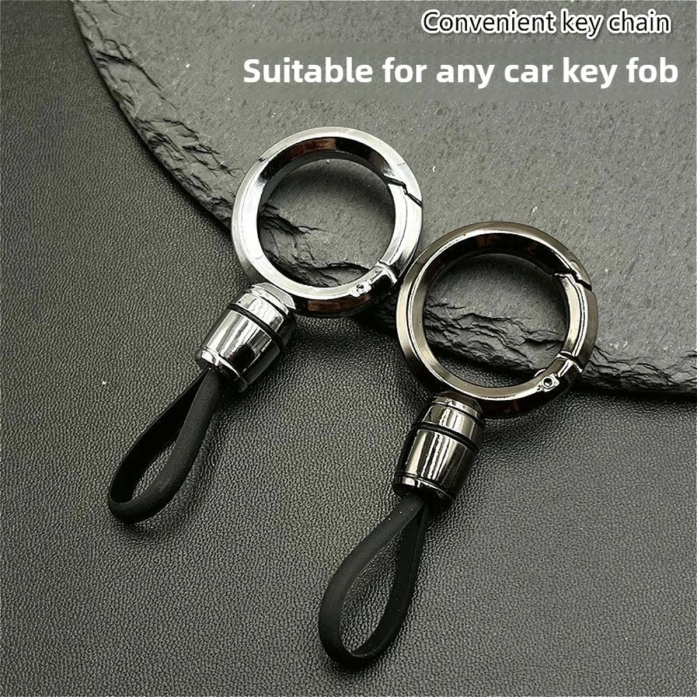 

Creative Simple Luxury Leather Rope Metal Pendant Keychain Car Moto Mini Keyring Personality Key Ring Chain for Man Lover Gift